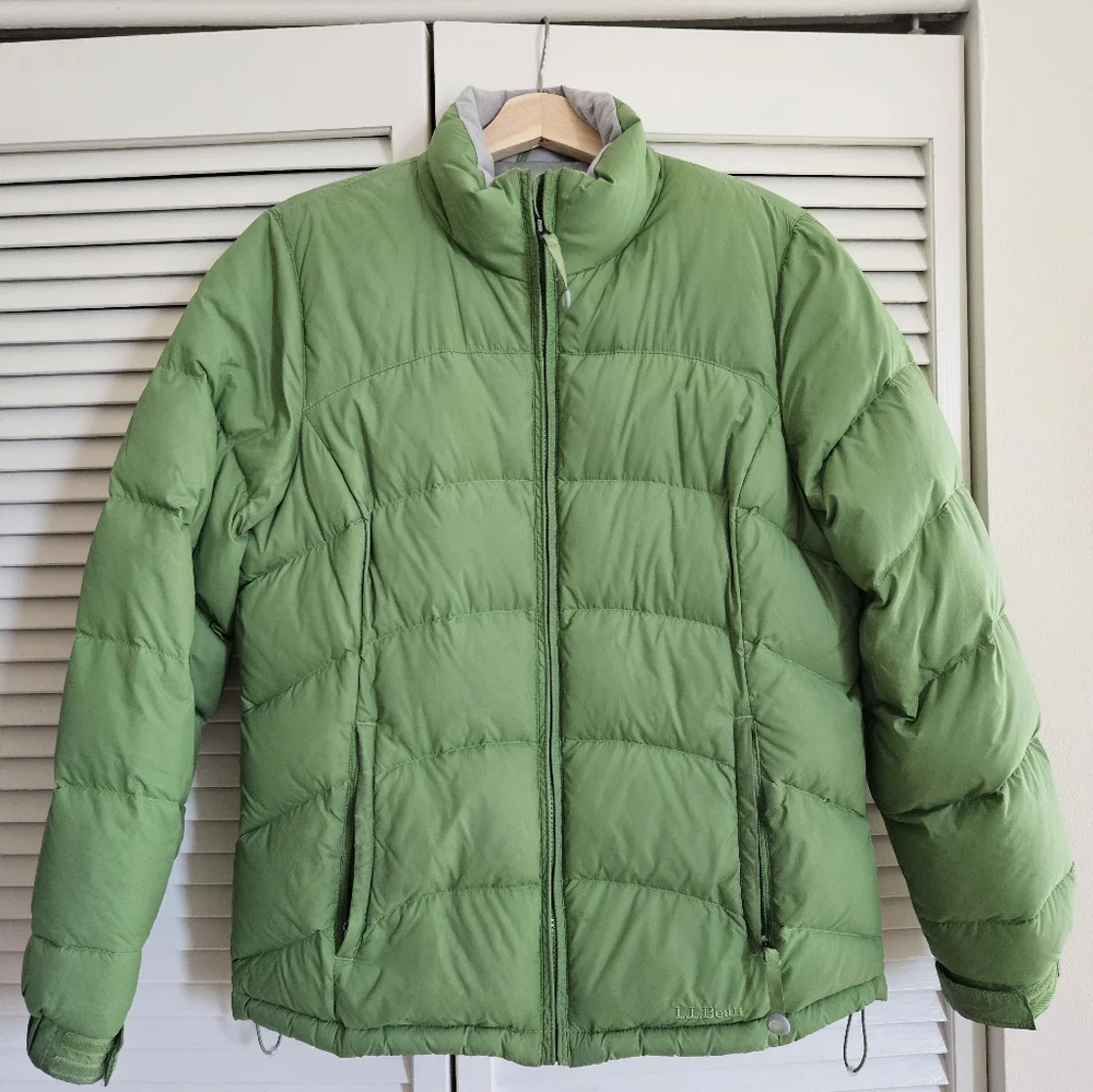 L.L. Bean Green Puffer Jacket Medium - Picture 1 of 9
